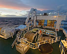 Deck of pelagic trawler, Scotland, UK